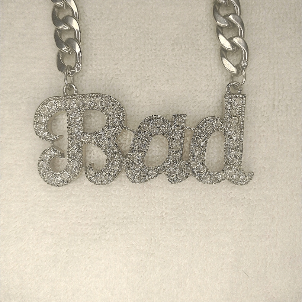 Jeweled "Bad" necklace *Free with 25 dollar purchase*